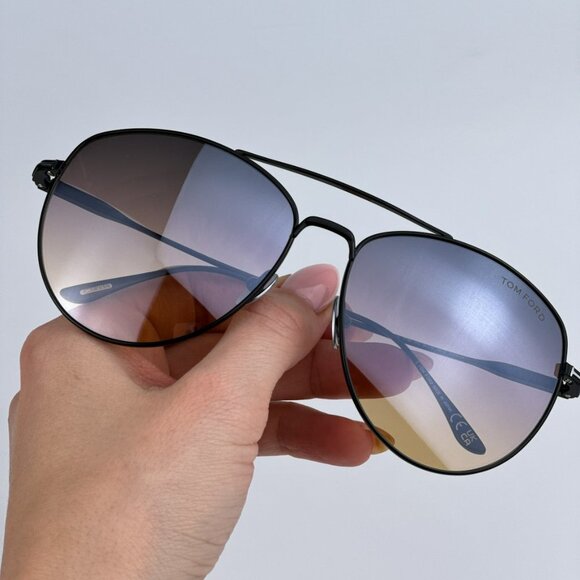 Tom Ford FT0784/S Milla 01C BRAND NEW Sunglasses Black Grey Mirror Pilot Unisex - Picture 9 of 15